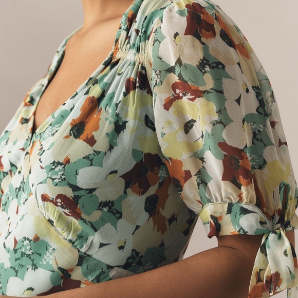 Short sleeve V neck slip midi dress - Picture 5 of 12